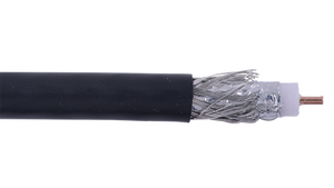 RG6-P-CATV-BLK-500 Black RG6 CCS dual shielded coaxial plenum cable swept to 3.0 GHz
