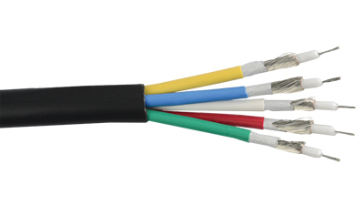 RGB5C-PLN-500 Black RGB 5 x 26 AWG stranded mini high resolution coaxial video plenum cable