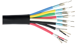 RGB6C/22-2P-PLN Black RGB Projector net 6 x 26 AWG stranded mini high resolution coaxes and 2 x 22 AWG 1 pair audio composite plenum cable