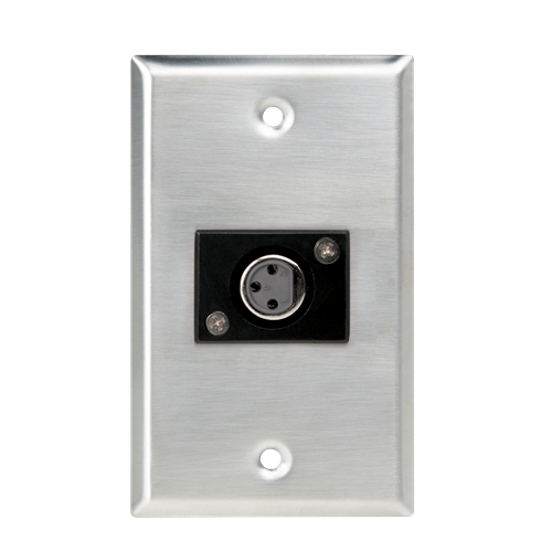 SG-XLR-F1 1G Stainless Steel Plate with (1) Female 3 pin XLR