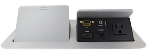 TDPB-2V1AD-A Square Dual Table Box with HDMI, VGA, Audio, LAN and Power