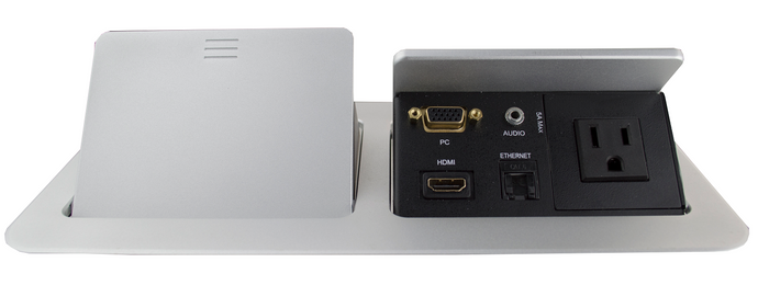 TDPB-2V1AD-A Square Dual Table Box with HDMI, VGA, Audio, LAN and Power