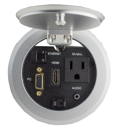 TRB-2V1AD-A Round Table Box with HDMI, VGA, Audio, LAN and Power